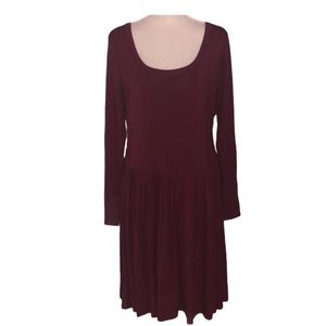 New Old Navy maroon long sleeve swing dress